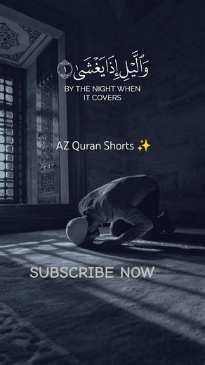 Surah Al Lail 🌌| Surat al lail beautiful recitation| سورۃ اللیل | #shorts #viral #trending