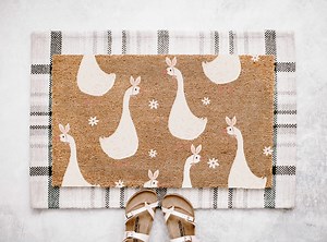 Easter Goose Doormat, Spring Home Decor, Bunny Ears Goose Doormat, Cute Easter Welcome Mat, Spring Doormat, Spring Outdoor Decor,porch Decor - Etsy
