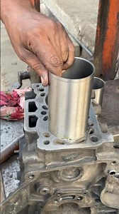 Cylinder Liners Fitting Automobile Shots Video #engineblock