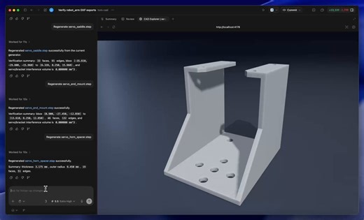 Codex to @sendcutsend!This STEP part was generated with GPT 5.5. By reusing the same python script, it was able to one-shot export a flat pattern DXF file for sheet metal cutting on sendcutsend.Can’t wait to see these parts IRL.