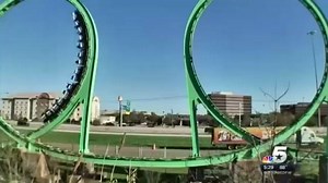 VIRTUAL REALITY COASTER: Six Flags and Samsung Six Flags developed a virtual reality that syncs with the coaster's track and provides a 360-degree view of a city under attack by aliens. Texas gets to debut the first one in North America. | NBC Bay Area