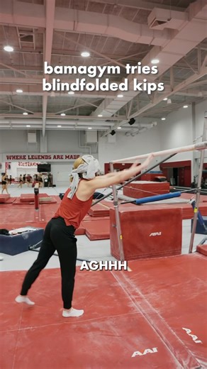 Just stick to the routine that you know... while blindfolded! 🤪 | Alabama Gymnastics