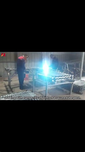 Explore a professional welding workshop and see how a piece of metal is perfectly welded into shape.