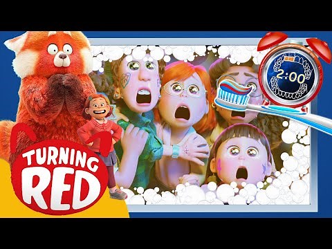 Turning Red 2 Minute Toothbrush timer with music and toothbrushing Guide