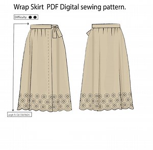 Maxi Wrap Skirt Sewing Pattern: US Size 4-12 (PDF Digital Model) - Etsy UK