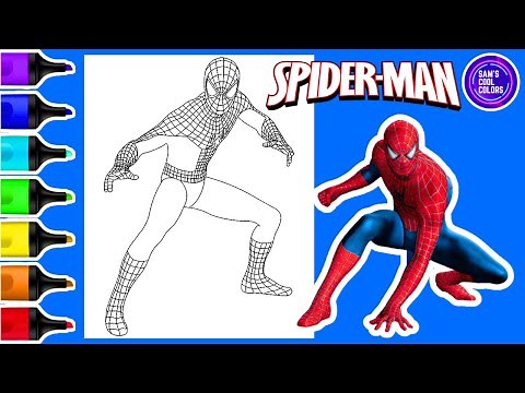 Coloring Spider-Man Coloring Book Page Markers