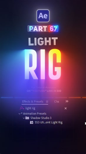 Motion Flix | 🇦 🇪 🇵 🇦 🇷 🇹 6⃣7⃣ . How to Create LightRig Text in Adobe After Effect . Full Tutorial Available on YouTube link in Bio . For more AE tips... | Instagram
