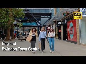 Walking in UK, Swindon Town Centre│Shopping Street│4K Urban Walking Tour - Trip to UK │英國Swindon市中心
