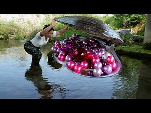 😱😱Open the giant clam, filled with enchanting purple pearls, so beautiful that it's intoxicating