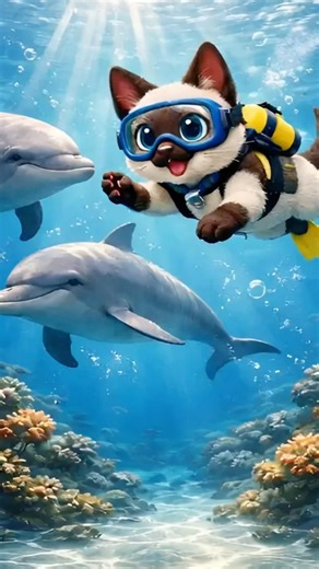 Diving Siamese Cat 🐱🌊