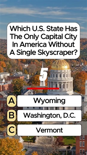 Which U.S. State Has The Capital City In America Without A Single Skyscraper? 😳 #shorts #quiz #usa