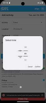 SimplyDispatch Drivers Daily Log Sheet - Start Your Day and Add Pickup Activity