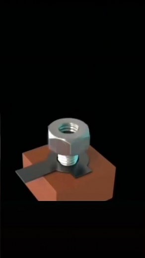GB855 DIN463 Animated installation process for Lock Double Tab Washers with Long and Short Tabs