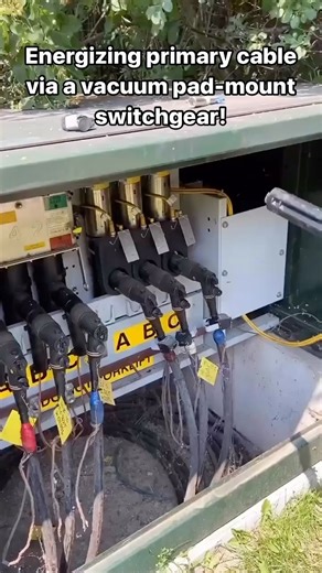 37K views · 617 reactions | Energizing primary cable via a vacuum pad-mount switchgear! #highvoltage #substation #padmount #electrician #27.6kv Posted by @substation_adventures | High Voltage Industries | Facebook