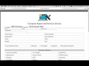 How to Make a Computer Repair Invoice | Excel | Word | PDF