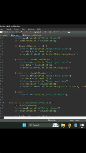Main.java || Main Class of Circular Linked List in Java | Step-by-Step Demo 🔁