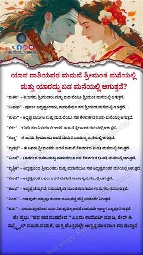 Zodiac Signs and Marriage Destiny | Rich Family vs Ordinary Family Life | @Astrology_Kannada