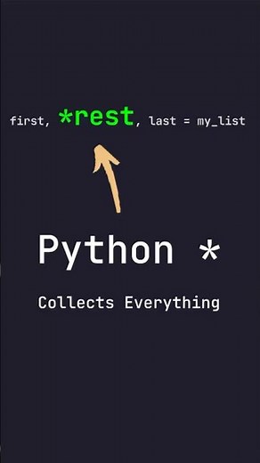 Python Star * Collects Everything in a List ✅ | #python #pythonforbeginners