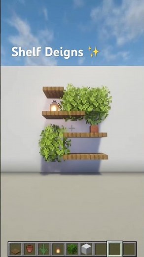 2 ways to make shelves #minecraftbuilds #minecrafttutorial #minecraft