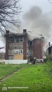 First Alarm Fire: 5300blk of Queens - Occupied two story brick dwelling, heavy #fire on the second floor upon arrival. Building temporarily evacuated due to deteriorating building conditions. Searches negative. Fire investigators requested. No injuries immediately reported. #STLCity | St. Louis Fire Department
