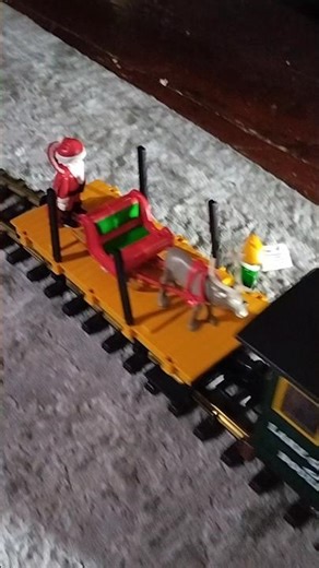 Santa and Boss Elf test this year's Santa Express, LGB Porter G Scale Loco