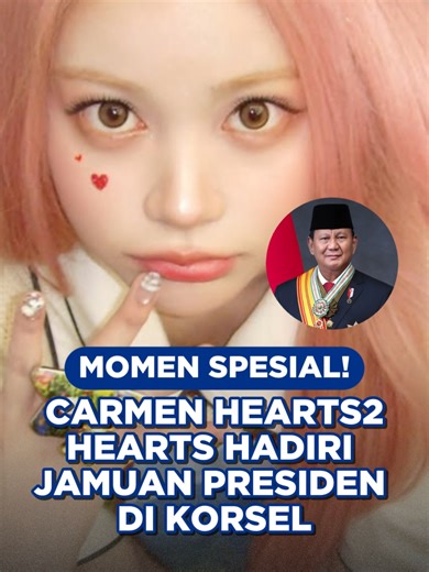 Carmen Hearts2Hearts menghadiri jamuan kenegaraan di Blue House, Korea Selatan. Acara ini merupakan bagian dari kunjungan Presiden Prabowo Subianto yang disambut Lee Jae Myung. Carmen hadir sebagai representasi generasi muda Indonesia di panggung internasional. Kehadirannya juga menjadi simbol hubungan erat Indonesia dan Korea Selatan dalam bidang budaya. Jamuan ini disiapkan khusus dengan menu halal dan minuman jus apel sebagai bentuk penghormatan. Acara juga dihadiri tokoh penting serta dipand