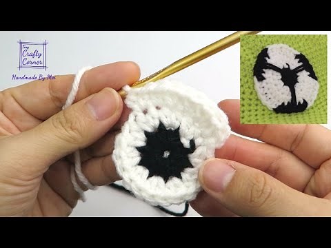 How To Crochet Easy Soccer Ball Applique
