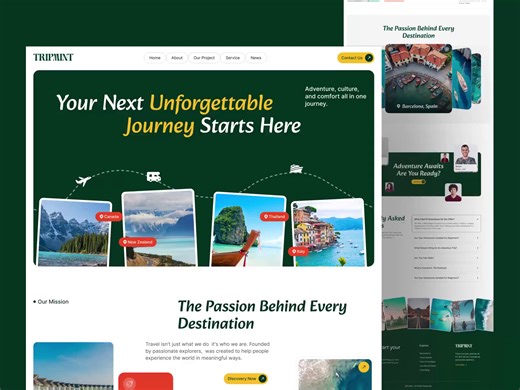 Travel Agency Landing Page Design – Interactive Website Design