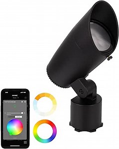 WAC Lighting LED 12V Colorscaping Smart App Controllable Landscape Lighting with RGBWW Color Changing and Tunable White Grand Accent 24W Spot Light with Adjustable Beam Angle in Black