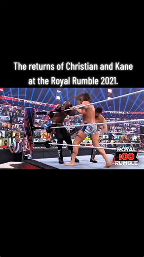 This remains Kane's last match appearance in WWE #wweroyalrumble #christian #kane #fyp