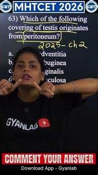 #63 MHTCET 2026 | PYQs Series | Gyanlab | Anjali Ma'am - Bsc Nursing #biology #mhtcet #gyanlab