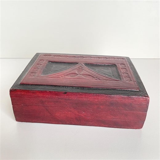 Vintage Hand-tooled Leather-covered Box - Etsy