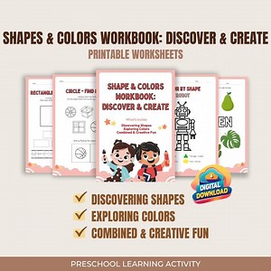 Preschool Learning Activity - Shapes and Colors Workbook: Discover and Create - Etsy Canada