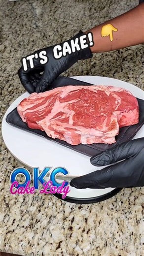 108K views · 1.5K reactions | Steak Cake! I've made several of these for clients! I never thought they would be such a hit. I've made more cake steaks than I have cooked steaks... 路‍♀️ #steak #meat #cooking #food #cake #cakedecorating #artist | OKC Cake Lady | Facebook
