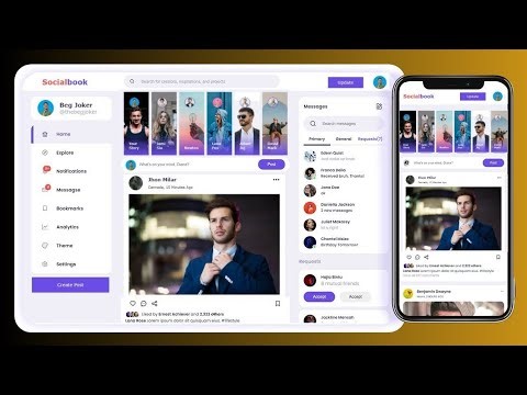 Build A Responsive Social Media Website Like Facebook Using HTML CSS & JS Website Design | Codes Bin
