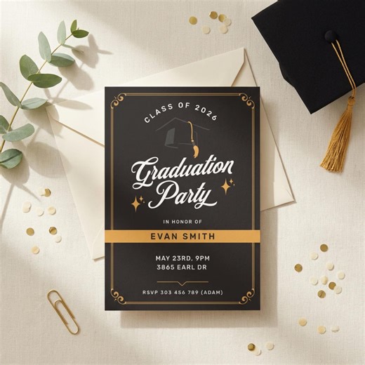 Custom Graduation Invitation, Class of 2026 Graduation , Personalized Graduation Open House Invitation, High School Graduation Announcement - Etsy