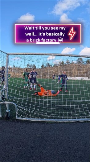 Clutch Save Despite The WORST Wall Ever 🧤 #shorts #football