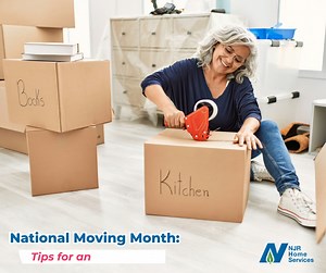 Preparing for a move? 📦 ✨ For #NationalMovingMonth, we're sharing our top tips for a stress-free transition: ✔️ Declutter & donate unused items — start early! ✔️ Label boxes by room and contents. ✔️ Pack a box of essentials for the first night. | NJR Home Services