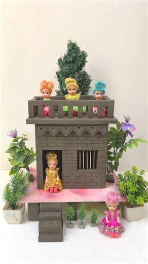 Beautiful miniature clay house 🏠 #craft #diy #clayhouse #clayart #shorts