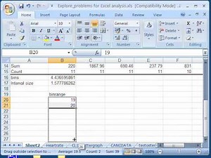 Sturgess s rules in Excel 2007