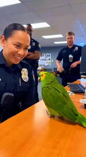 Parrot Flirts With Officer Using Wi-Fi Pickup Line 😂🦜 #petparrot #talkingparrots #parrotsoftiktok #funnyparrot #talkingparrot | Learningseries