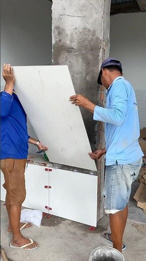 large format tile cladding techniques #shorts #youtubeshorts #construction #building #engineering