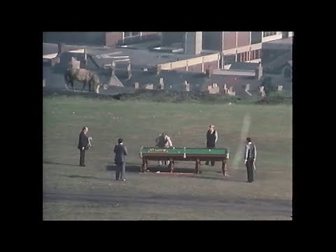 Doug Mountjoy, Terry Griffiths, Ray Reardon and Cliff Wilson Play Snooker on a hillside in Tredegar.