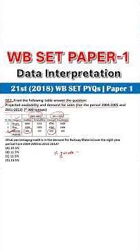 WB SET PAPER 1 | SET Exam Preparation | WB SET Exam 2025 #wbset