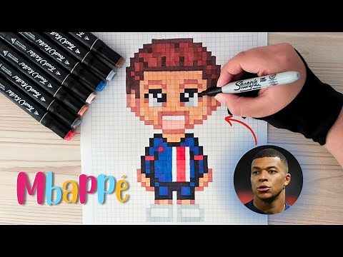 Como dibujar a MBAPPE en PIXEL ART – Tutorial paso a paso