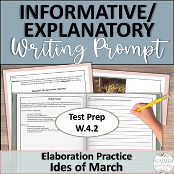 March Writing Prompt | 4th Grade Text-Dependent Elaboration Test Prep