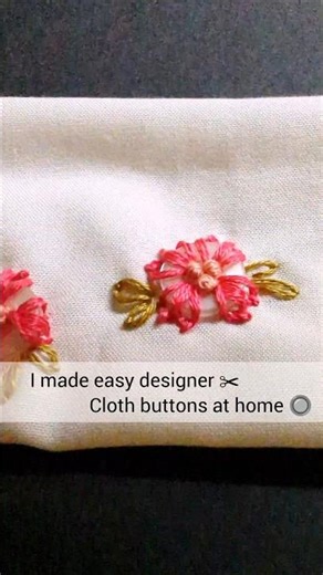 from fabric to designer buttons #diy #button #handmade #ytshorts #art #embroidery #diyfashiondesign