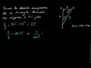 Utiliser la trigonométrie pour trouver les longueurs des côtés d'un triangle rectangle