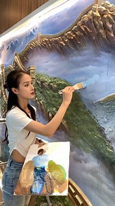 1.4M views · 64K reactions | Boss office background wall Great Wall relief #artist #art #mural #muralist #artwork #drawing #draw #painting #paint | Muralist Mingyue | Facebook
