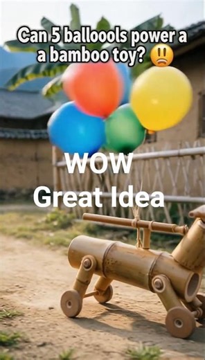 Creative Bamboo Toy Powered by 5 Balloons: | Amazing DIY Idea #shorts